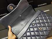 Chanel Flap Bag Silver-tone Metal Lampskin Navy A1113 30cm - 6