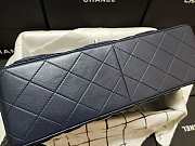 Chanel Flap Bag Silver-tone Metal Lampskin Navy A1113 30cm - 4