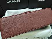 Chanel Flap Bag Silver-tone Metal Grained Leather Red A1113 30cm - 4