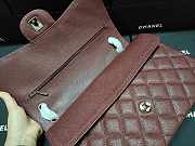 Chanel Flap Bag Silver-tone Metal Grained Leather Red A1113 30cm - 2