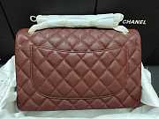 Chanel Flap Bag Gold-tone Metal Grained Leather Red A1113 30cm - 6