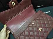 Chanel Flap Bag Gold-tone Metal Grained Leather Red A1113 30cm - 4