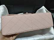 Chanel Flap Bag Silver-tone Metal Grained Leather Light Pink A1113 30cm - 5