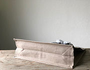 Ysl Rive Gauche Tote Bag In Linen And Leather White 4992909 48x36x16cm - 6