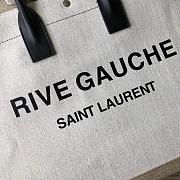 Ysl Rive Gauche Tote Bag In Linen And Leather White 4992909 48x36x16cm - 3
