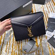 Ysl Cassandra Medium Chain Bag Grained Leather Black 532750 22x16.5x5.5cm - 1