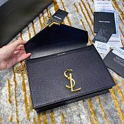 Ysl Cassandra Medium Chain Bag Grained Leather Black 532750 22x16.5x5.5cm - 5