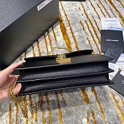 Ysl Cassandra Medium Chain Bag Grained Leather Black 532750 22x16.5x5.5cm - 3