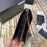 Ysl Cassandra Medium Chain Bag Grained Leather Black 532750 22x16.5x5.5cm - 2