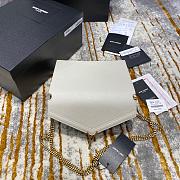 Ysl Cassandra Medium Chain Bag Grained Leather White 532750 22x16.5x5.5cm - 5