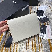 Ysl Cassandra Medium Chain Bag Grained Leather White 532750 22x16.5x5.5cm - 3
