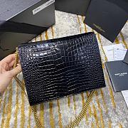 Ysl Cassandra Medium Chain Bag Crocodile Leather Gold-tone Metal Black 532750 22x16.5x5.5cm - 4