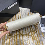 Ysl Cassandra Medium Chain Bag Crocodile Leather Gold-tone Metal White 532750 22x16.5x5.5cm - 5
