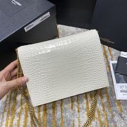 Ysl Cassandra Medium Chain Bag Crocodile Leather Gold-tone Metal White 532750 22x16.5x5.5cm - 2