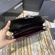 Ysl Cassandra Medium Chain Bag Crocodile Leather Silver-tone Metal Black 532750 22x16.5x5.5cm - 5