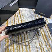 Ysl Cassandra Medium Chain Bag Crocodile Leather Silver-tone Metal Black 532750 22x16.5x5.5cm - 4