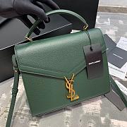 Ysl Cassandra Medium Top Handle Bag Grained Leather Green 623931 24.5x20x11.5cm - 1