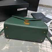 Ysl Cassandra Medium Top Handle Bag Grained Leather Green 623931 24.5x20x11.5cm - 5