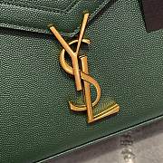 Ysl Cassandra Medium Top Handle Bag Grained Leather Green 623931 24.5x20x11.5cm - 4