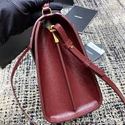 Ysl Cassandra Medium Top Handle Bag Grained Leather Red 623931 24.5x20x11.5cm - 5