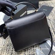 Ysl Cassandra Medium Top Handle Bag Grained Leather Black 623931 24.5x20x11.5cm - 6