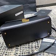 Ysl Cassandra Medium Top Handle Bag Grained Leather Black 623931 24.5x20x11.5cm - 4