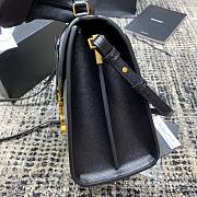Ysl Cassandra Medium Top Handle Bag Grained Leather Black 623931 24.5x20x11.5cm - 3
