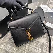 Ysl Cassandra Mini Top Handle Bag Grained Leather Black 623930 20x16x7.5cm - 1