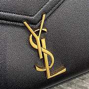 Ysl Cassandra Mini Top Handle Bag Grained Leather Black 623930 20x16x7.5cm - 6