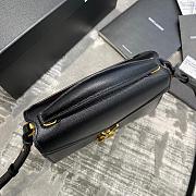 Ysl Cassandra Mini Top Handle Bag Grained Leather Black 623930 20x16x7.5cm - 5