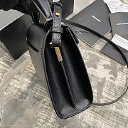 Ysl Cassandra Mini Top Handle Bag Grained Leather Black 623930 20x16x7.5cm - 4
