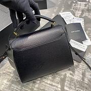 Ysl Cassandra Mini Top Handle Bag Grained Leather Black 623930 20x16x7.5cm - 2