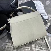 Ysl Cassandra Mini Top Handle Bag Grained Leather White 623930 20x16x7.5cm - 6