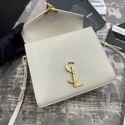 Ysl Cassandra Mini Top Handle Bag Grained Leather White 623930 20x16x7.5cm - 5