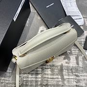 Ysl Cassandra Mini Top Handle Bag Grained Leather White 623930 20x16x7.5cm - 3