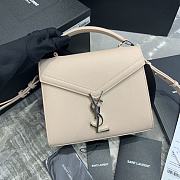 Ysl Cassandra Mini Top Handle Bag Grained Leather Beige 623930 20x16x7.5cm - 1