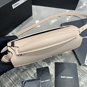 Ysl Cassandra Mini Top Handle Bag Grained Leather Beige 623930 20x16x7.5cm - 6