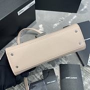 Ysl Cassandra Mini Top Handle Bag Grained Leather Beige 623930 20x16x7.5cm - 5