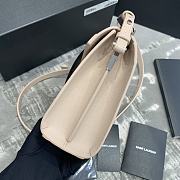 Ysl Cassandra Mini Top Handle Bag Grained Leather Beige 623930 20x16x7.5cm - 4