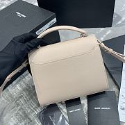 Ysl Cassandra Mini Top Handle Bag Grained Leather Beige 623930 20x16x7.5cm - 2