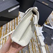 Ysl Cassandra Mini Top Handle Bag Crocodile Leather White 623930 20x16x7.5cm  - 6