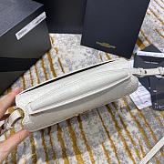 Ysl Cassandra Mini Top Handle Bag Crocodile Leather White 623930 20x16x7.5cm  - 5