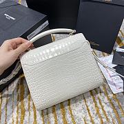 Ysl Cassandra Mini Top Handle Bag Crocodile Leather White 623930 20x16x7.5cm  - 2