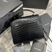 Ysl Cassandra Mini Top Handle Bag Crocodile Leather Black 623930 20x16x7.5cm  - 2