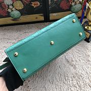 Gucci Padlock Small Top Handle Bag Signature Leather Green 453188 28x19x11cm - 3