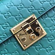 Gucci Padlock Small Top Handle Bag Signature Leather Green 453188 28x19x11cm - 2