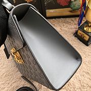 Gucci Padlock Small Top Handle Bag Signature Leather Gray 453188 28x19x11cm - 2