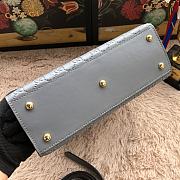 Gucci Padlock Small Top Handle Bag Signature Leather Gray 453188 28x19x11cm - 6