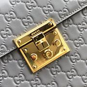 Gucci Padlock Small Top Handle Bag Signature Leather Gray 453188 28x19x11cm - 5