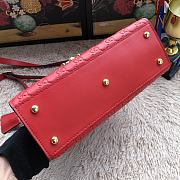 Gucci Padlock Small Top Handle Bag Signature Leather Red 453188 28x19x11cm - 3